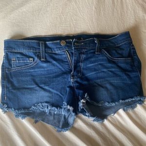 Low Rise Dark Denim Shorts